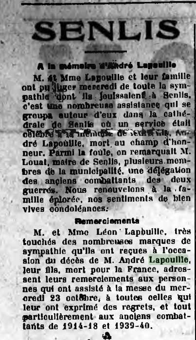 André Lapouille 2ème régiment de Cuirassiers  1940 Merdorp